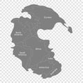 Map of Pangaea with borders of continents template for your design