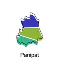 map of Panipat vector design template, national borders and important cities illustration Royalty Free Stock Photo
