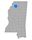 Map of Panola in Mississippi