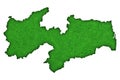 Map of Paraiba on green felt