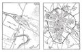 Map of Paris Gallo-Roman, vintage engraving