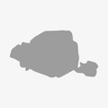 Map of Paris in gray on a white background Royalty Free Stock Photo
