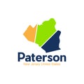 Map Of Paterson New Jersey City Creative Logo