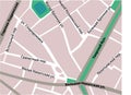 Map of Patriarshie Prudy Moscow pink colors