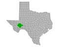 Map of Pecos in Texas