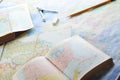 Map and pensil Royalty Free Stock Photo