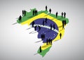 Map Of People Brazil Business Concept