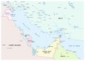 Map of the Persian Gulf and its neighboring countries Royalty Free Stock Photo