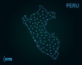 Map of Peru network. Vector illustration. World map Royalty Free Stock Photo