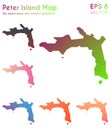 Map of Peter Island with beautiful gradients.