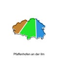 map of Pfaffenhofen An Der Ilm City. vector map of the German Country. Vector illustration design template