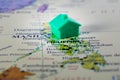 Housing investment in Philippines for retirees or relocating. Map of Philippines with house Royalty Free Stock Photo