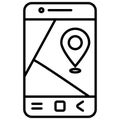 Map on phone screen GPS navigations Royalty Free Stock Photo