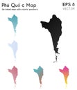 Map of Phu Quoc with beautiful gradients.
