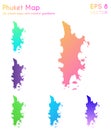 Map of Phuket with beautiful gradients.