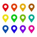 Map pin flat icon set Royalty Free Stock Photo