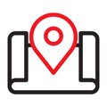 Map with pin, geo locate, pointer icon. maps and navigation vector illustration