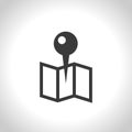 Map pin and geolocation mapping icon. color set.