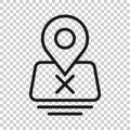 Map pin icon in flat style. gps navigation vector illustration on white isolated background. Locate position business concept Royalty Free Stock Photo