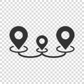 Map pin icon in flat style. gps navigation vector illustration on white isolated background. Locate position business concept Royalty Free Stock Photo