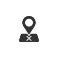 Map pin icon in flat style. gps navigation vector illustration on white isolated background. Locate position business concept Royalty Free Stock Photo