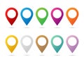 Map pin icon in flat style. Pointer destination vector illustration on isolated background. Gps navigation sign business concept