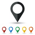 Map pin icon set flat design Royalty Free Stock Photo