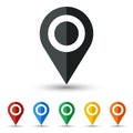 Map pin icon set flat design Royalty Free Stock Photo