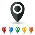 Map pin icon set flat design Royalty Free Stock Photo