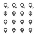 Map pin icon set, vector eps10 Royalty Free Stock Photo