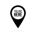 Map pin icon with you are here