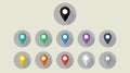 Map Pin icons. Location pin in flat color Royalty Free Stock Photo