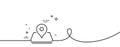Map pin line icon. Trip point sign. Continuous line with curl. Vector Royalty Free Stock Photo