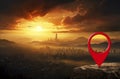 Map pointer navigation concept, Generative AI