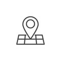 Map pin location outline icon