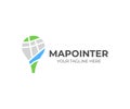 Map pin logo template. Map marker pointer vector design