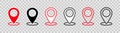 Map pin. Outline map pin position symbol with circle place isolated transparent background. Icons of gps points. Web pointer of Royalty Free Stock Photo