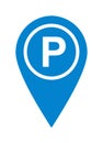 Map pointer pin parking sign Royalty Free Stock Photo