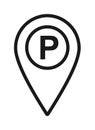 Map pointer pin parking sign