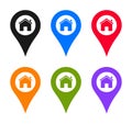 Home location Map pin pointer icon