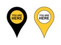 Map pin pointer. you are here sign Royalty Free Stock Photo