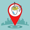 Map pin sign location icon .Coffee or cup of tea