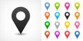 Color map pin sign location icon in flat style Royalty Free Stock Photo