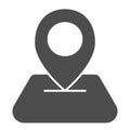 Map pin solid icon. Direction vector illustration isolated on white. Map pointer glyph style design, designed for web
