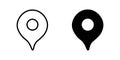 Map Pin Thin Line and Glyph Solid Icon â Editable Stroke, Perfect Pixel, Transparent Background Royalty Free Stock Photo