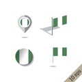 Map pins with flag of NIGERIA Royalty Free Stock Photo
