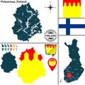 Map of Pirkanmaa, Finland Royalty Free Stock Photo