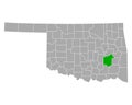 Map of Pittsburg in Oklahoma