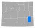 Map of Platte in Wyoming
