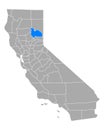 Map of Plumas in California Royalty Free Stock Photo